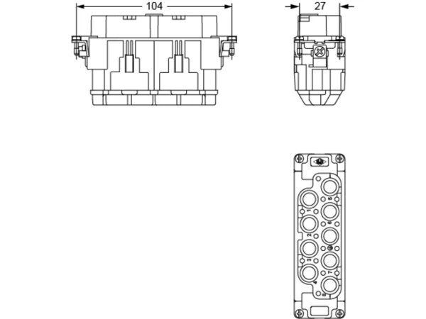 female insert, size 104.27, 8p+PE, crimp, 100A, 690V