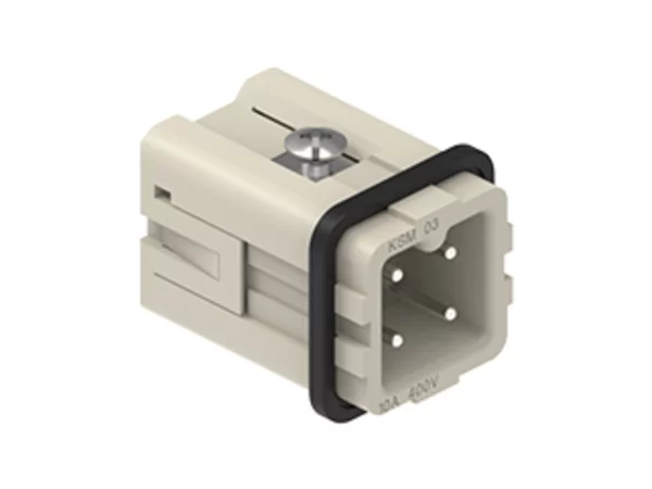 male insert, size 21.21, 3p+PE, silver, spring, 10A, 400V
