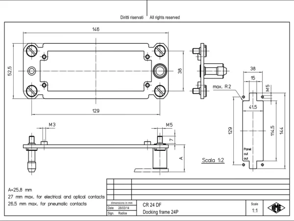 docking frame, size 104.27, stainless steel