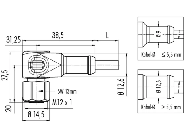 Female angled connector