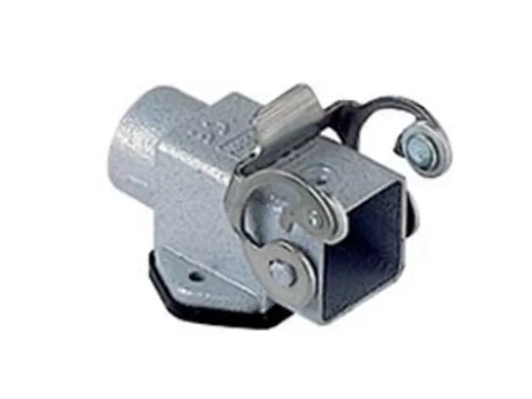 bulkhead mounting housing, angled, size 21.21, CKA zinc, 1 lever stainless steel, 1xPG11 side