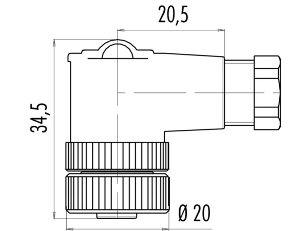 Female angled connector