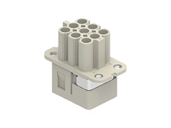 female insert, size 32.13, 8p+PE, crimp, 16A, 500V, additional PE plate