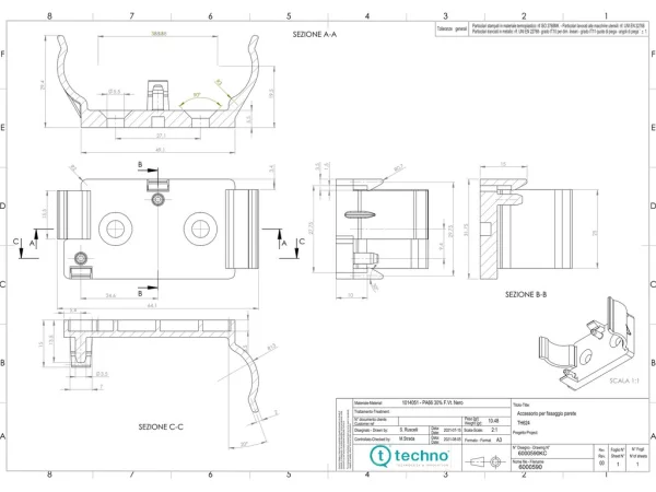 Panle fixing bracket for TH624