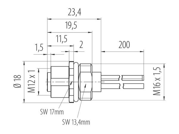 Female panel mount connector