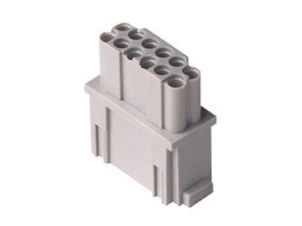 female insert, MIXO, 1MU, 12p, crimp, 10A, 250V
