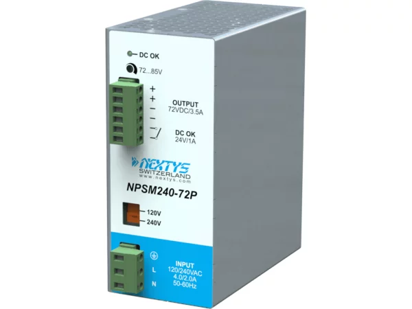 Power Supply 1Ph, 240W Din-Rail AC/DC 72 Vdc 3,5 A