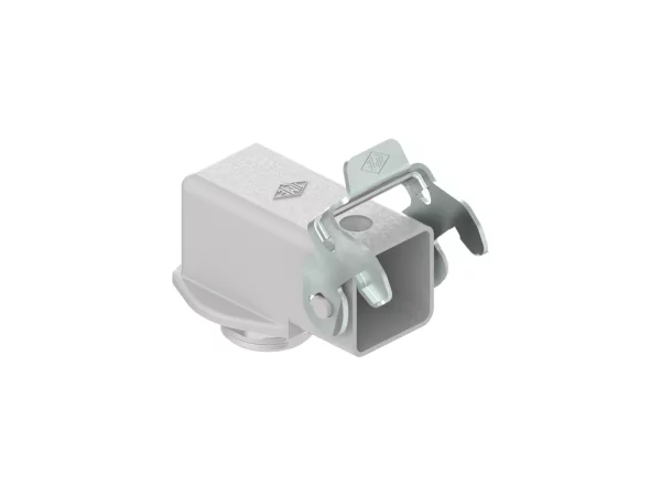 bulkhead mounting housing, angled, size 21.21, CKA zinc, 1 lever steel, 1xM20 external